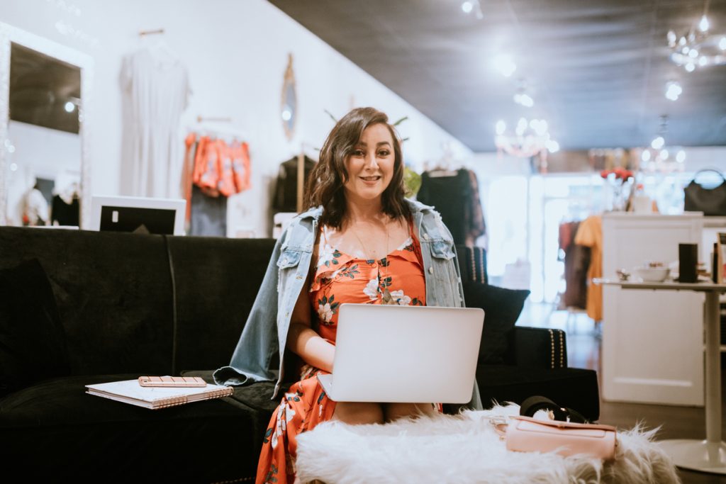 Latina Boutique Store Owner Hard at Work