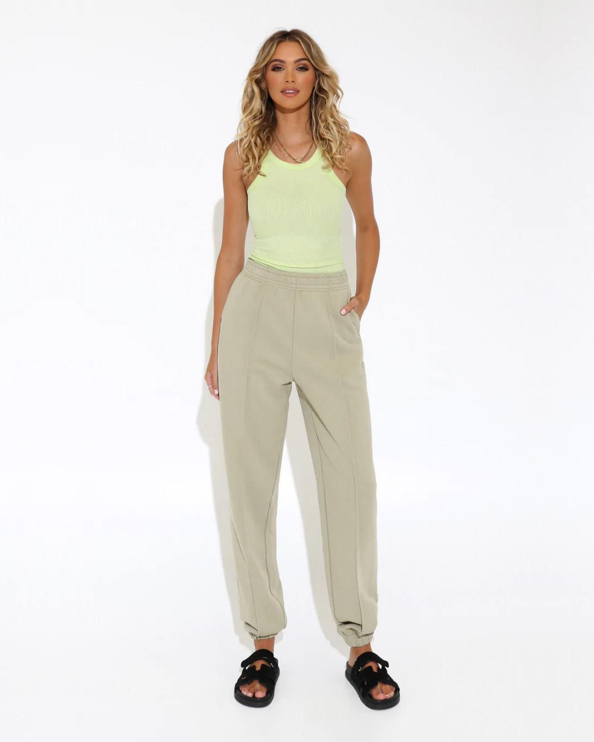 Abbie Tank Top - Lime | Madison the Label