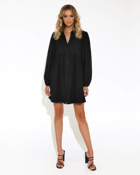 Rosetta Mini Dress - Black | Madison the Label