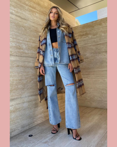 Asaley Coat - Camel Check | Madison the Label