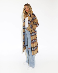 Asaley Coat - Camel Check | Madison the Label