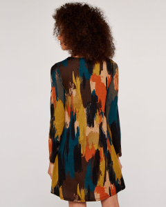 Paintstroke Dress - Mustard | Apricot