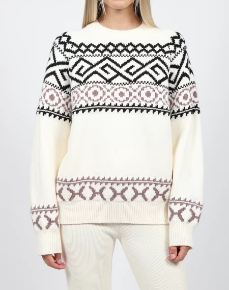 The Fair Isle Not Your Boyfriend's Knit - Cream and Cocoa | Brunette