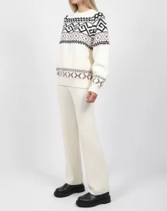 The Fair Isle Not Your Boyfriend's Knit - Cream and Cocoa | Brunette
