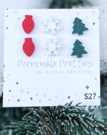Periwinkle Pretties - Christmas Earring Trio | Blonde Ambition