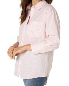 Oversized Classic Stripe Button Down - Pink | Liverpool