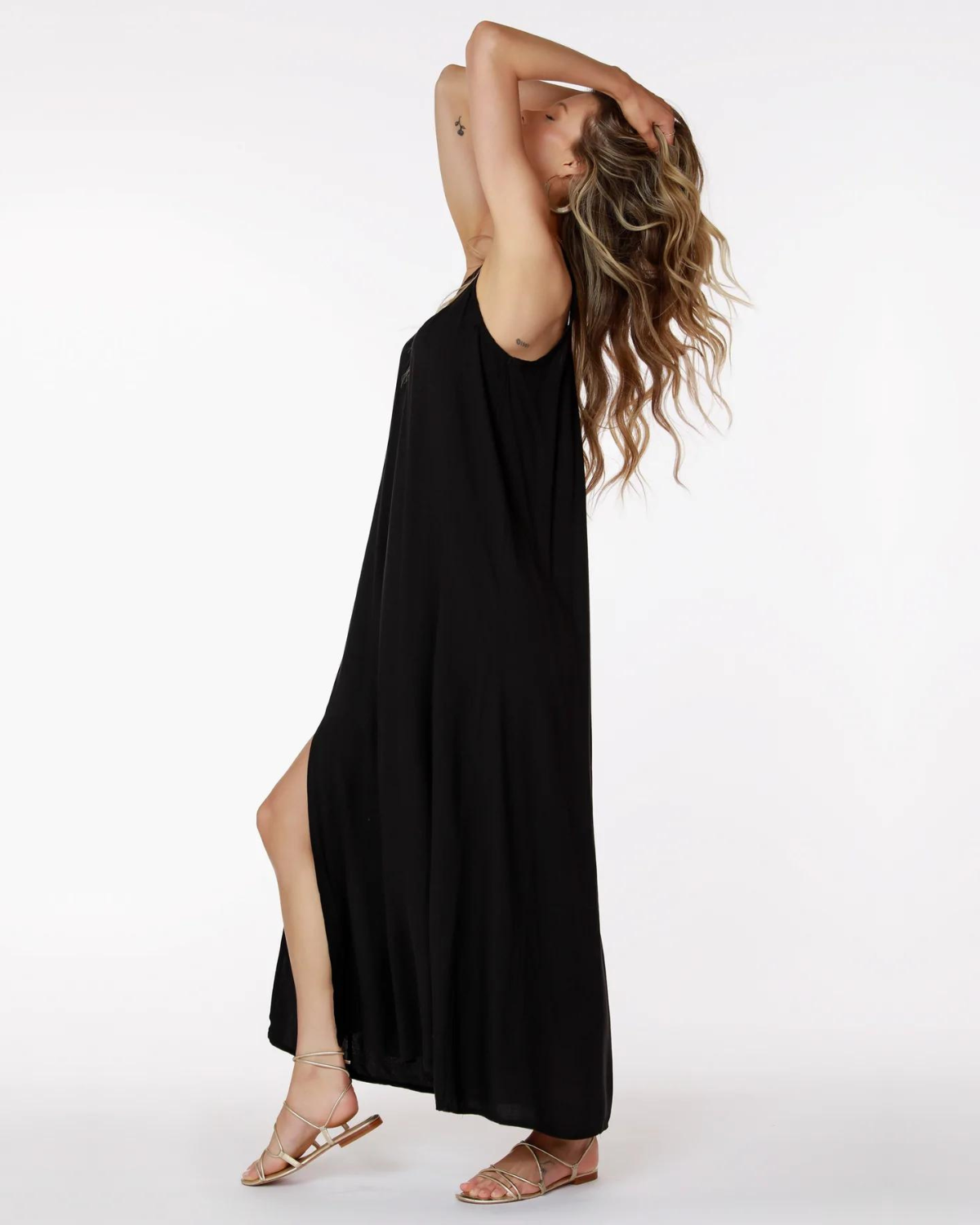 Slit Hem Maxi Dress - Black | Bobi