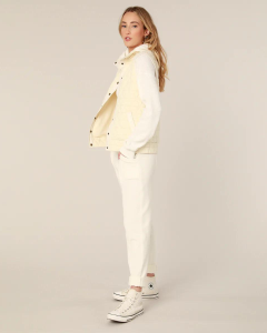 Quilted Bomber Vest - Ivory | Mododoc