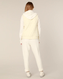 Quilted Bomber Vest - Ivory | Mododoc