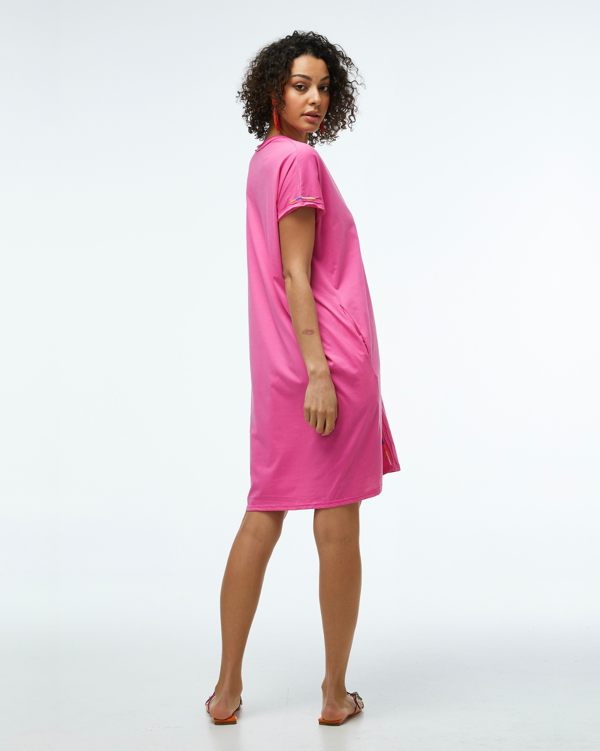 Raw Edge T-Dress - Hot Pink | Zaket & Plover