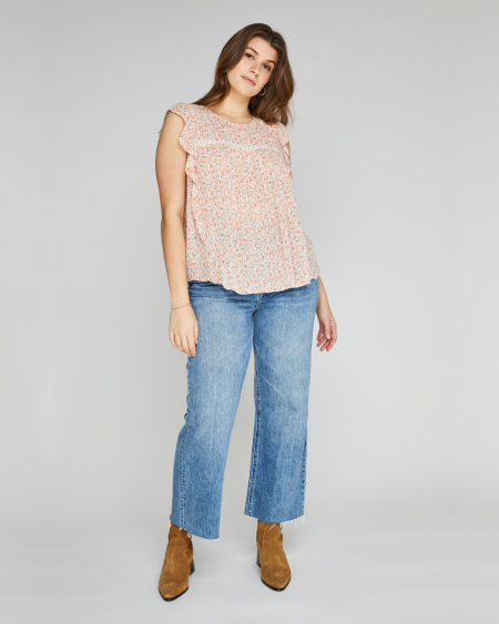 Leona Top - Apricot Ditsy | Gentle Fawn