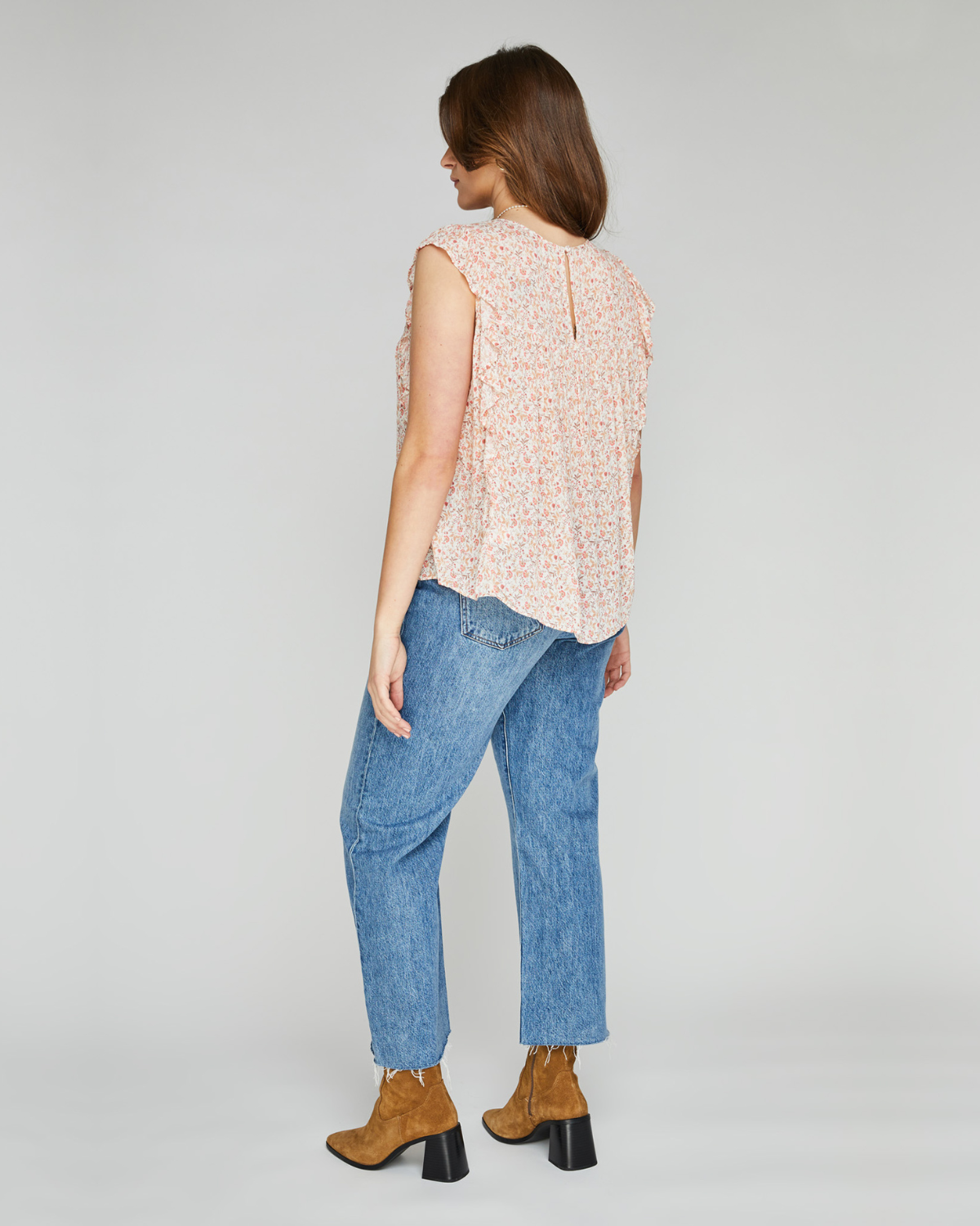 Leona Top - Apricot Ditsy | Gentle Fawn