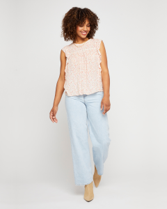 Leona Top - Apricot Ditsy | Gentle Fawn
