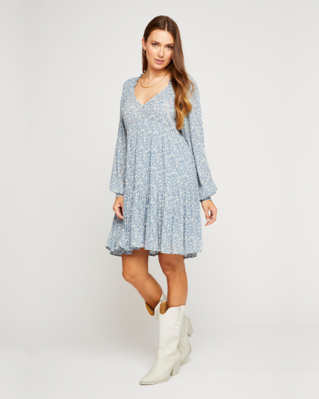 Charlize Dress - Pacific Ditsy | Gentle Fawn