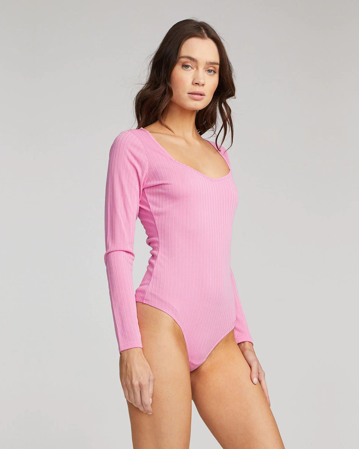 Long Sleeve Bodysuit - Party Pink | Saltwater Luxe
