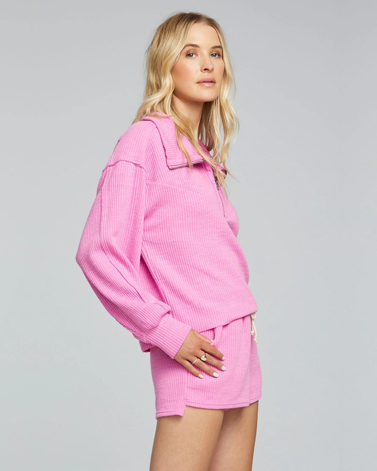 Half Zip Pullover - Party Pink | Saltwater Luxe