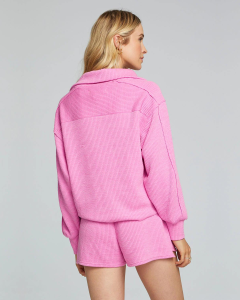 Half Zip Pullover - Party Pink | Saltwater Luxe