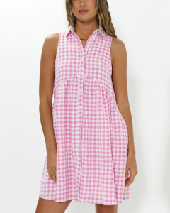 Clara Dress - Pink Gingham | Madison the Label