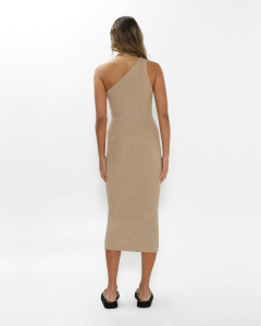 Enya Knit Midi Dress - Latte | Madison the Label