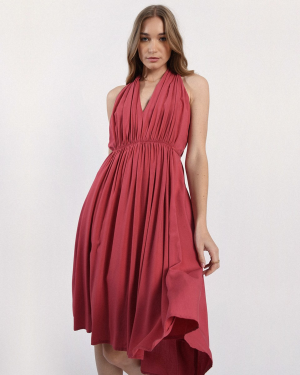 Asymetric Dress - Raspberry | Molly Bracken
