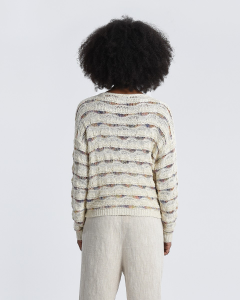 V-Neck Knit Cardigan - Cream | Molly Bracken
