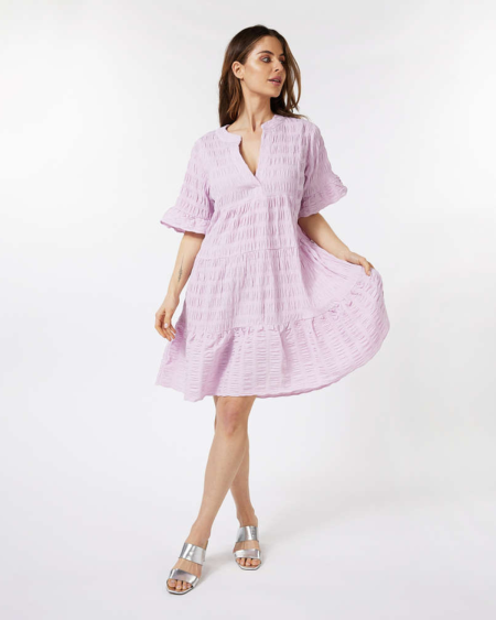 Seersucker Dress - Violet | Esqualo
