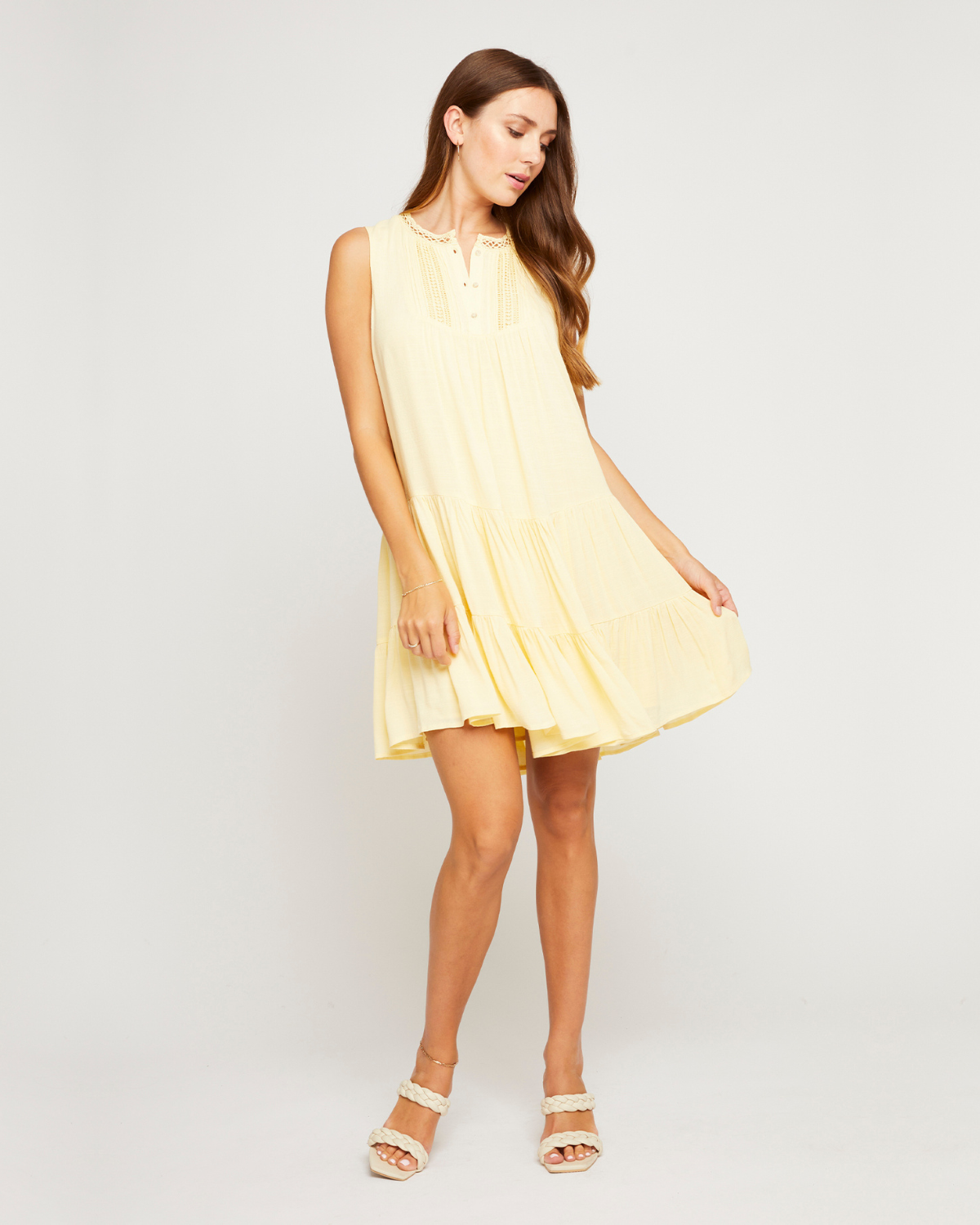 Kinley Tiered Mini Dress - Sunlight | Gentle Fawn