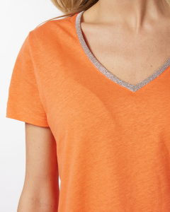 Fancy Neckline T-Shirt - Orange | Esqualo