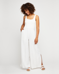 Willow Wide Leg Pants - Seafoam Stripe | Gentle Fawn