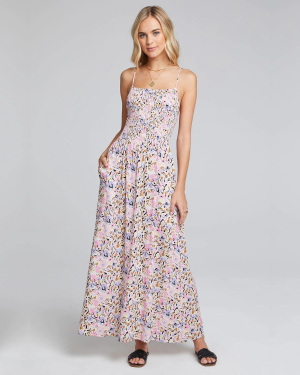 Leighton Maxi Dress - Pink/Blue Floral | Saltwater Luxe