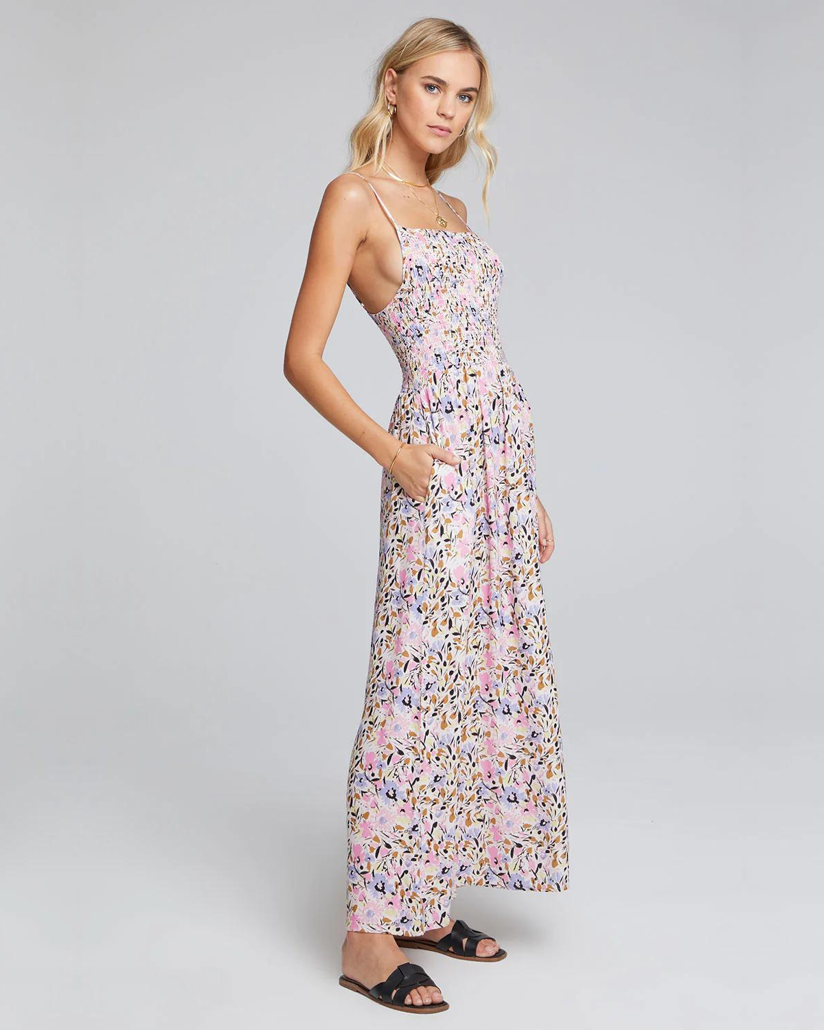 Leighton Maxi Dress - Pink/Blue Floral | Saltwater Luxe