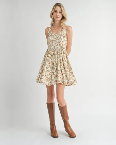 Travel Princess Seam Mini Dress - Cream | Sadie & Sage