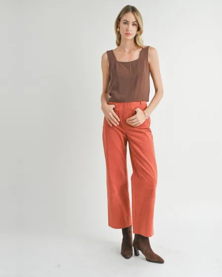 Sugarloaf Square Neck Tank - Chocolate | Sadie & Sage