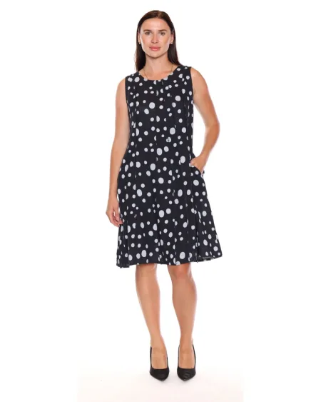 Midi Dress - Navy Polka Dot | Sorella